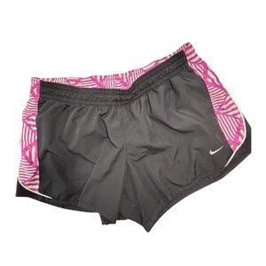 Nike | Women’s Black Dri-Fit Lined Athletic Running Shorts Pink White Size L